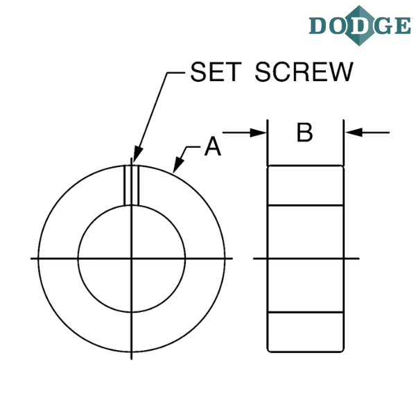 010075 DODGE - 1 1/8 SPLIT IRON COLLAR