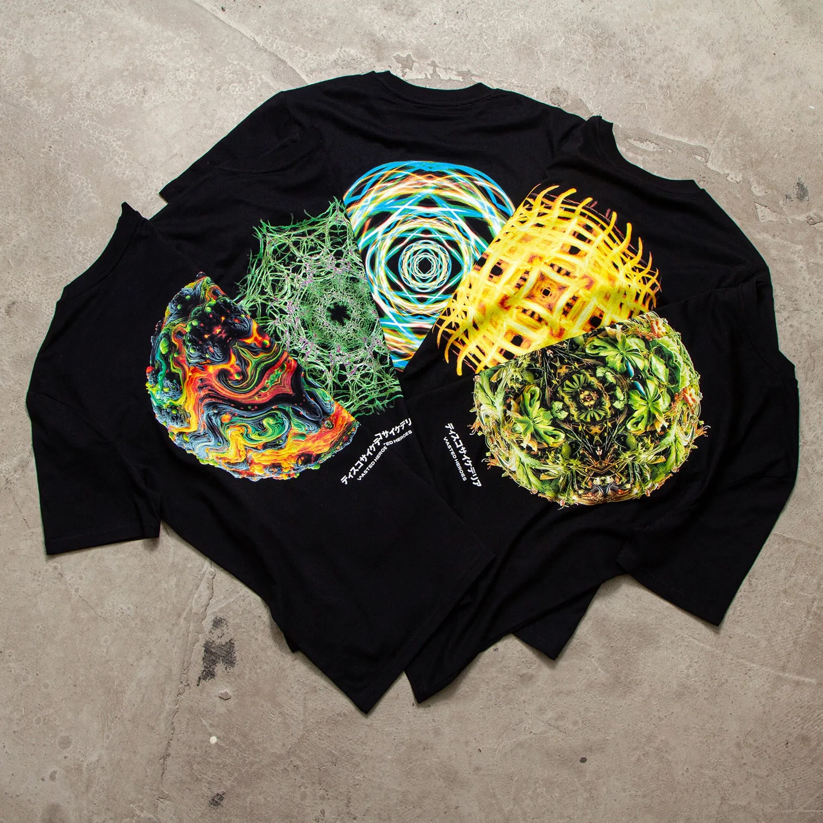 045 Disco Psychedelia Back Print - Tshirt - Black
