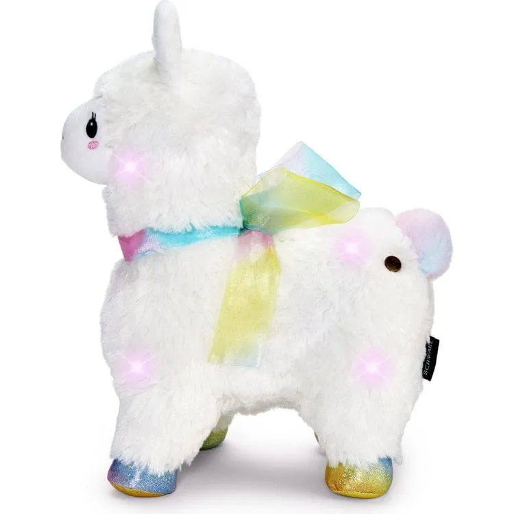 12" Glow Brights LED with Sound Alpaca Plush - Cream