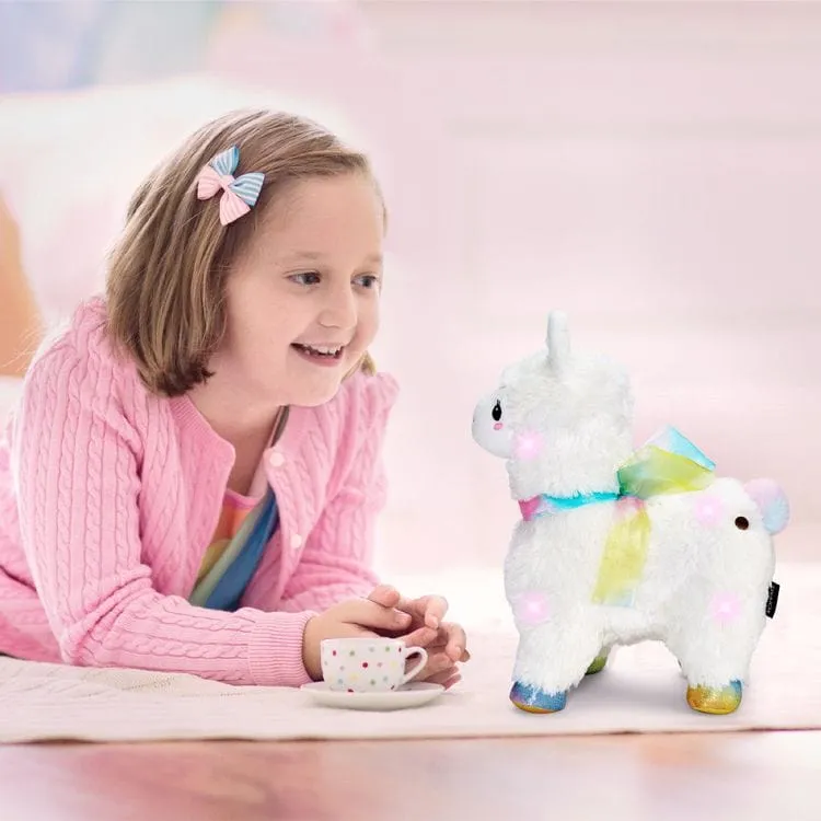 12" Glow Brights LED with Sound Alpaca Plush - Cream