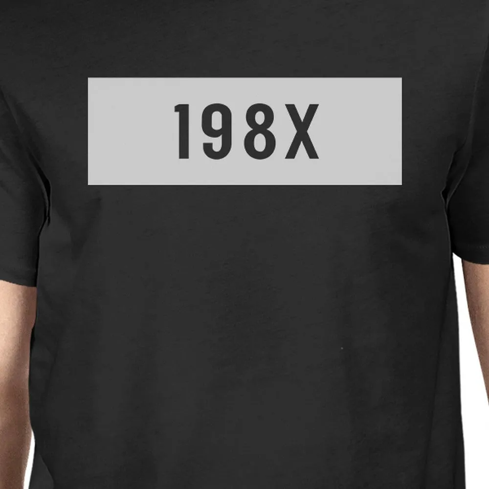 198X Men's Black Casual Graphic T-Shirt Funny Saying Gift For Him