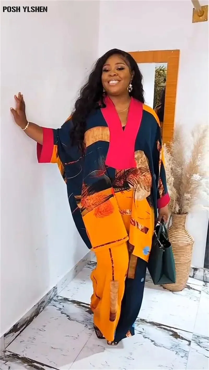 2PC New Arrival: Plus Size Ankara Dashiki Set for Women - Stylish Fashion Tops and Pants