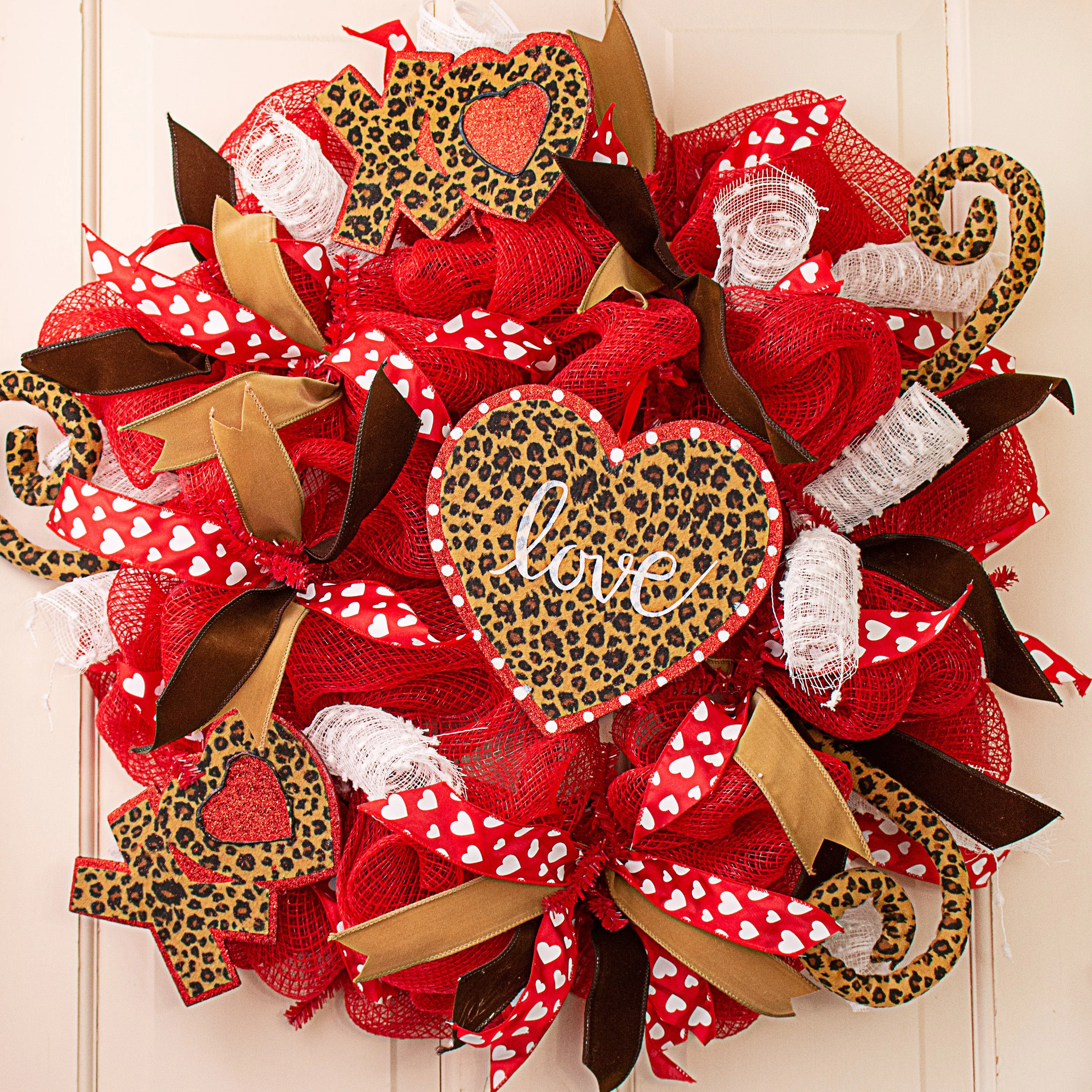 8" Love Heart Ornament: Cheetah