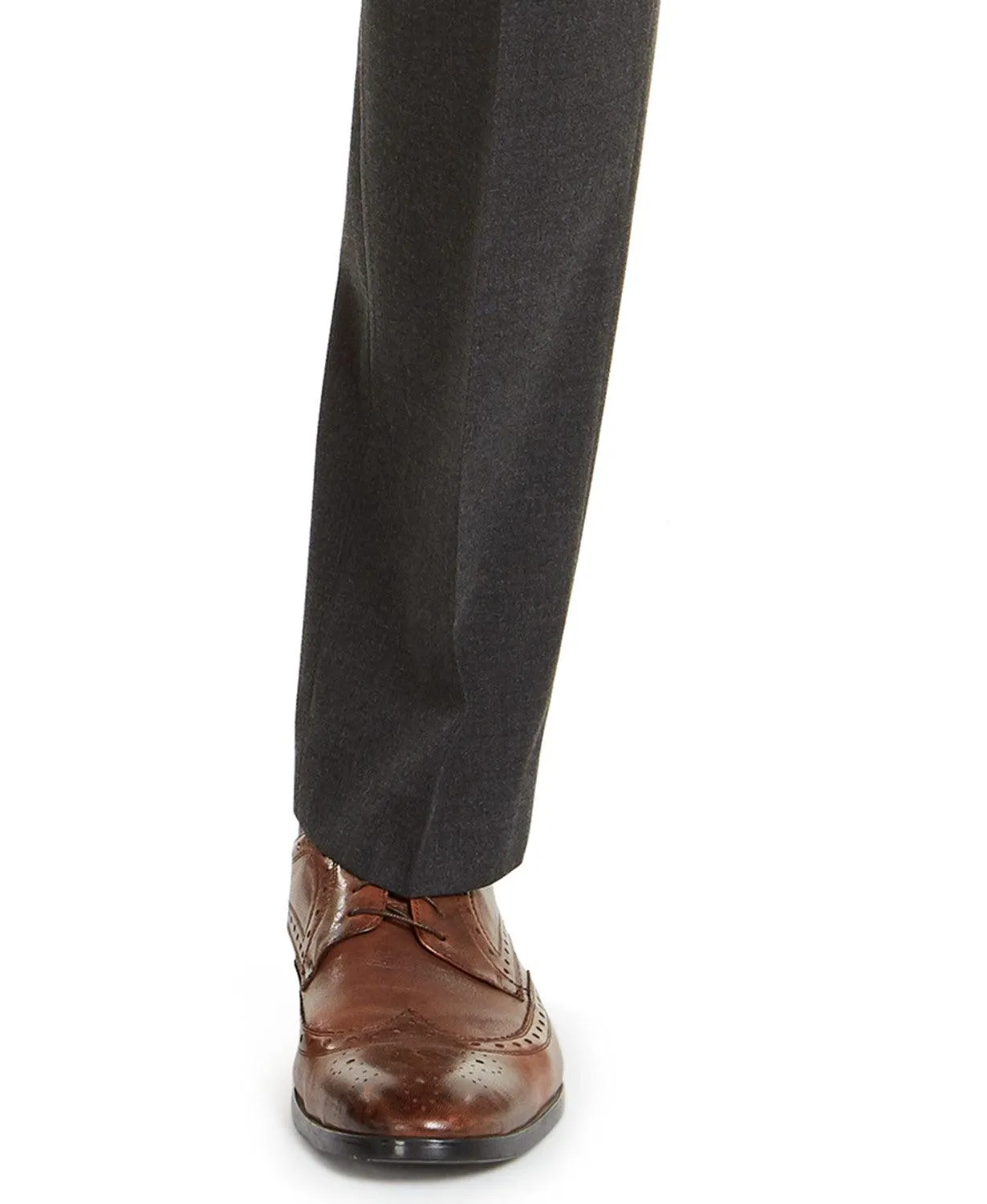 Alfani Mens Slim fit Dress Pants Pants 34 / 30 Charcoal Grey Solid Stretch