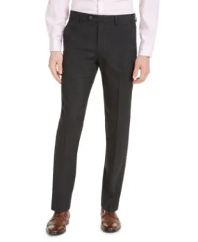 Alfani Mens Slim fit Dress Pants Pants 34 / 30 Charcoal Grey Solid Stretch