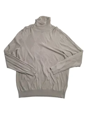 Alfani Mens Textured Turtleneck Sweater London Plane Beige XXL