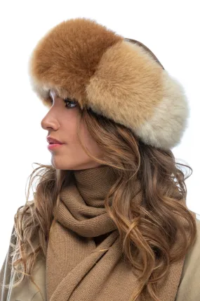 Alpaca Fur Headband in Multicolor Honey