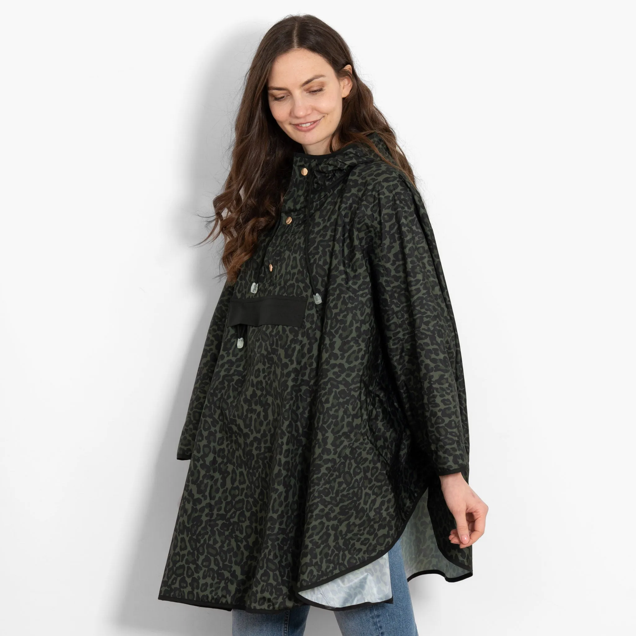 Aspen Rain Poncho - Khaki/Black, Leopard