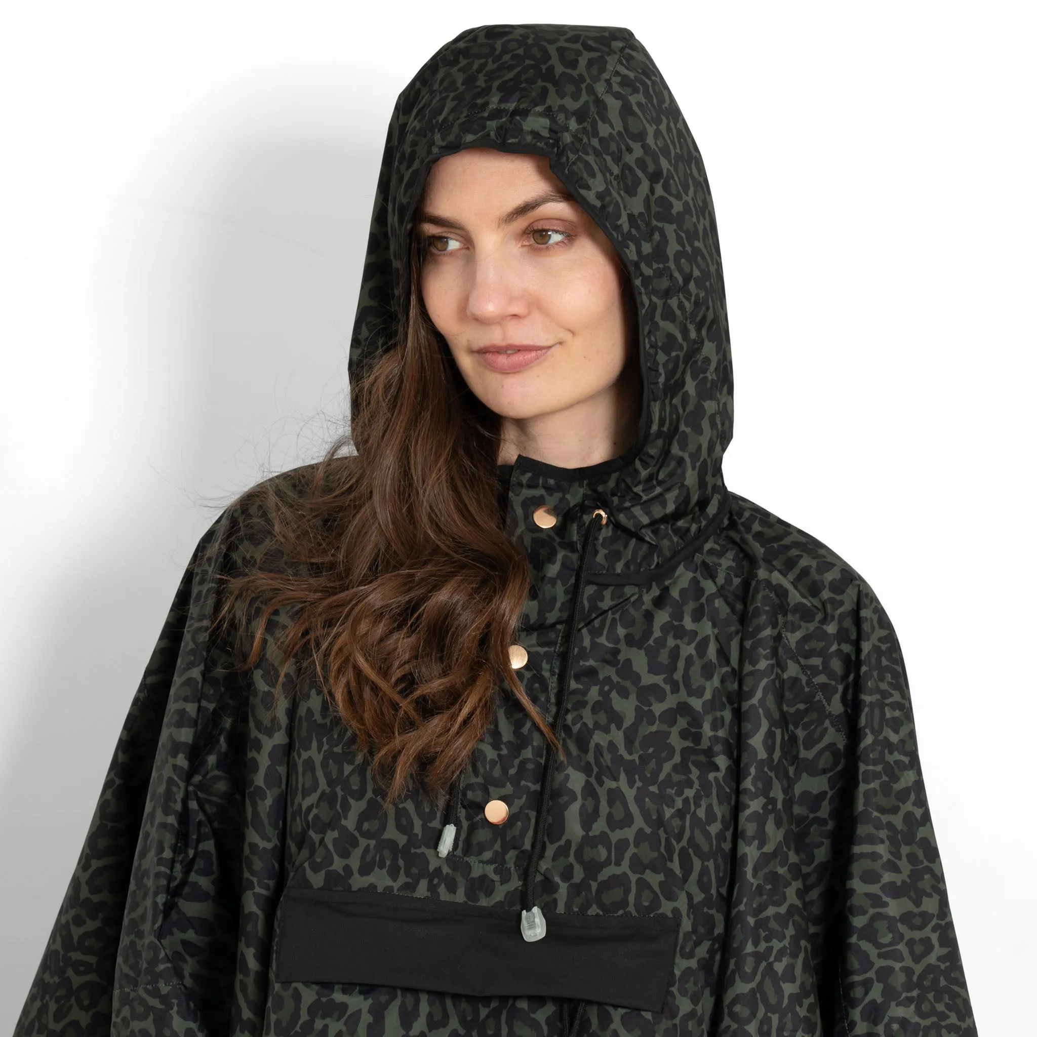 Aspen Rain Poncho - Khaki/Black, Leopard