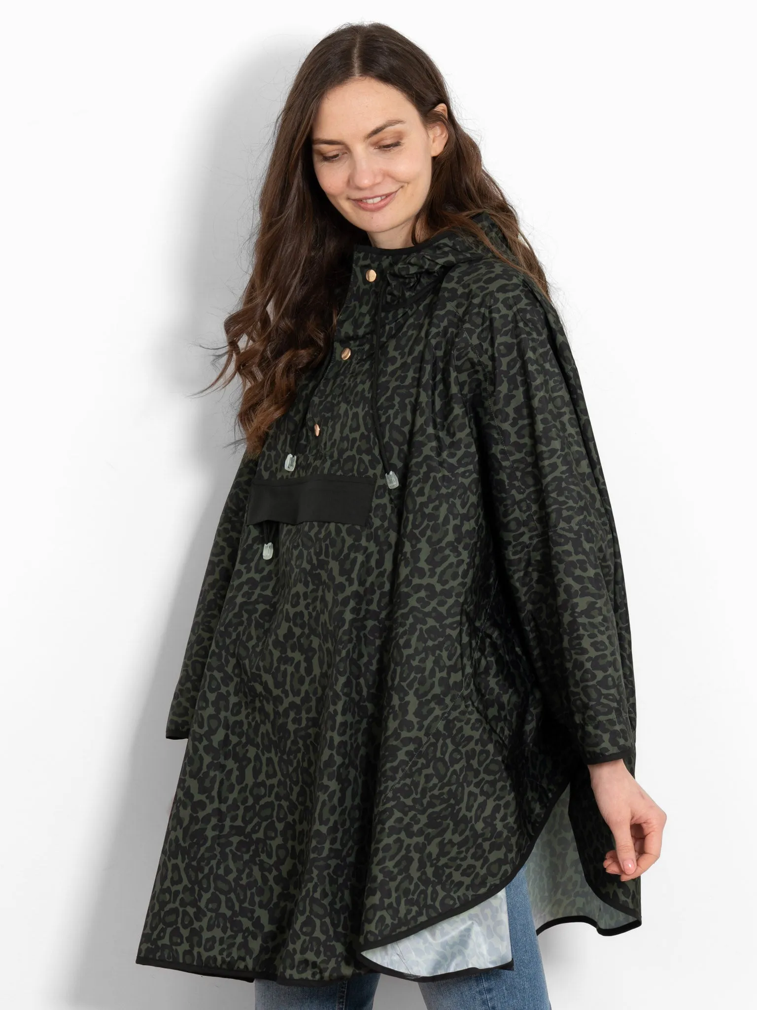 Aspen Rain Poncho - Khaki/Black, Leopard