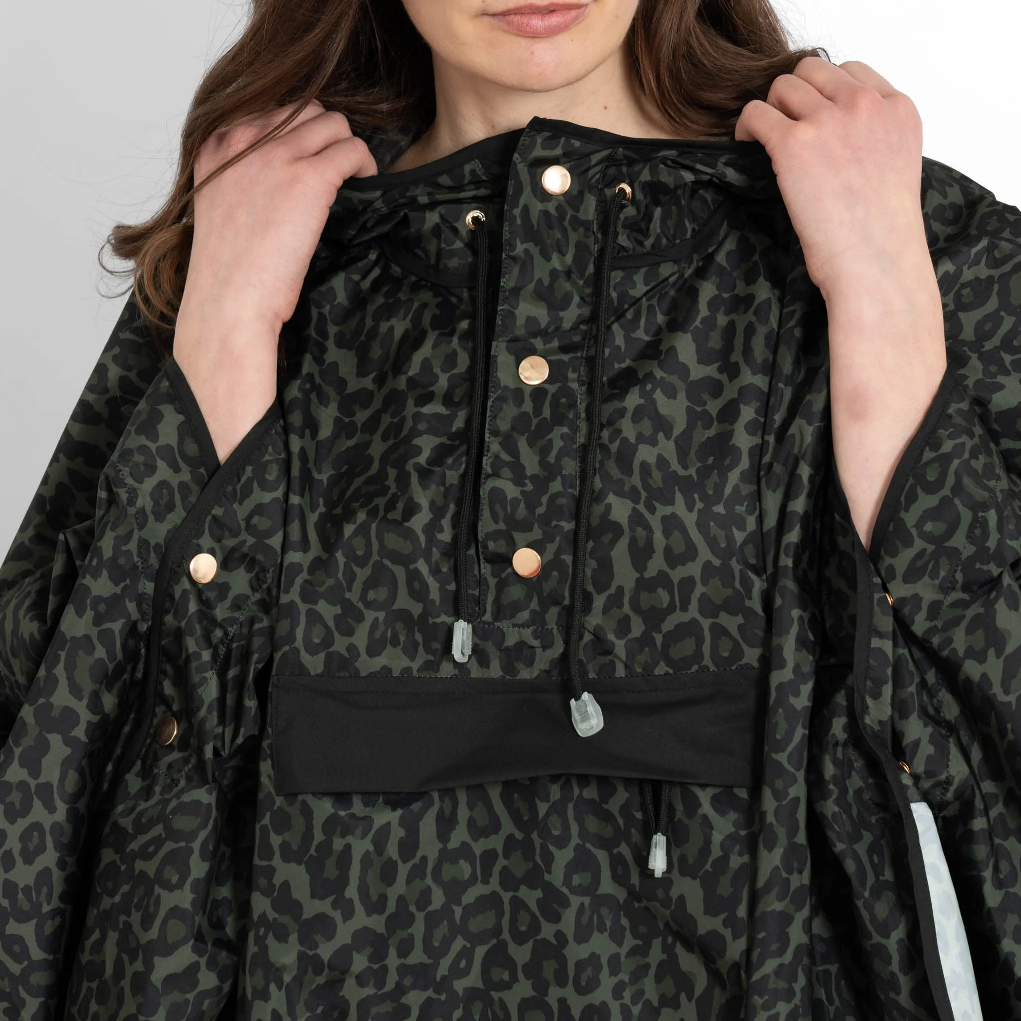 Aspen Rain Poncho - Khaki/Black, Leopard