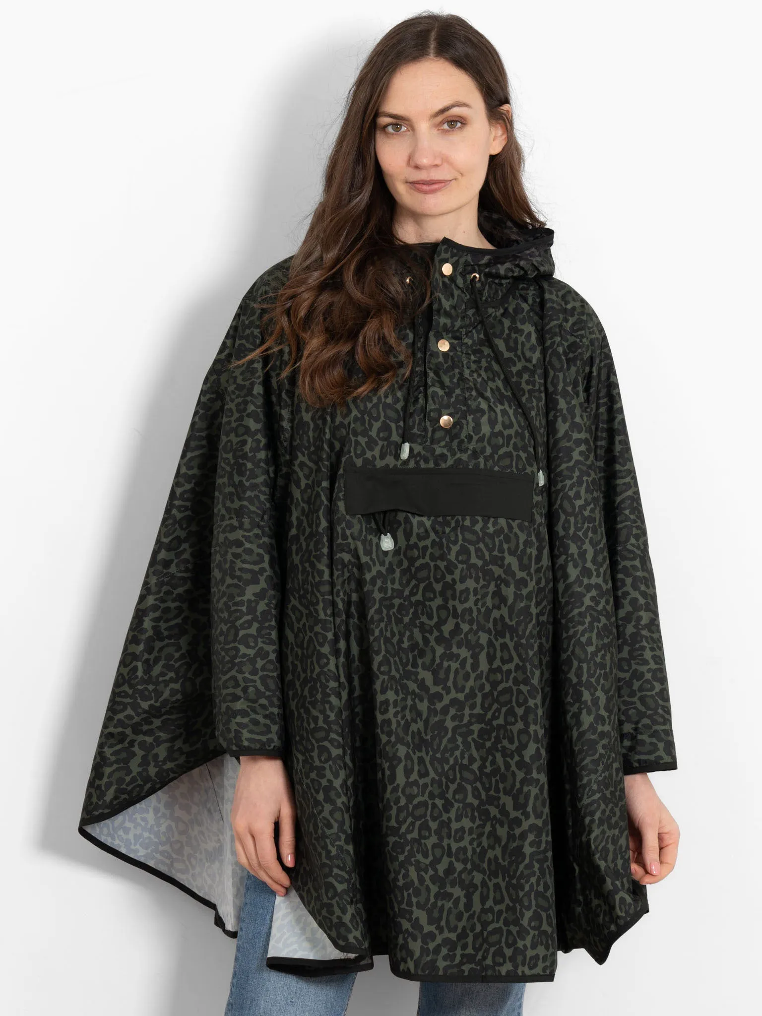 Aspen Rain Poncho - Khaki/Black, Leopard
