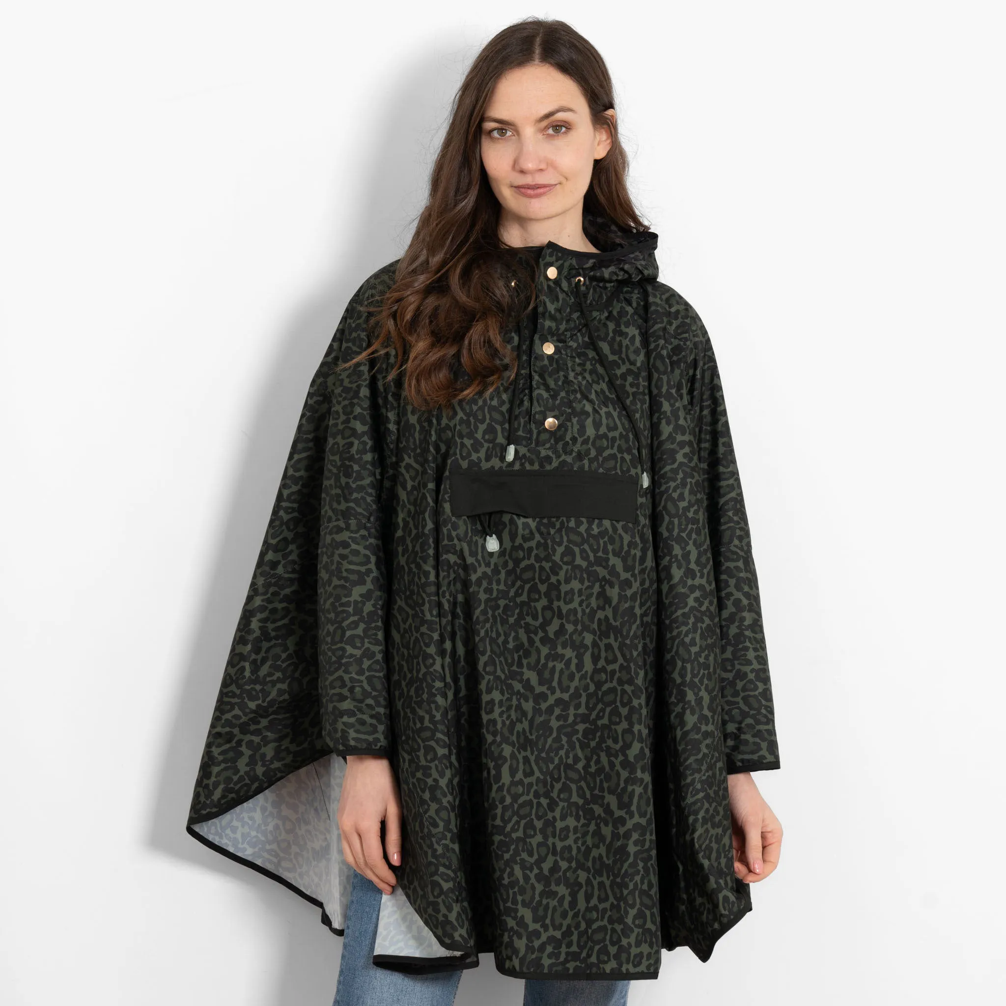 Aspen Rain Poncho - Khaki/Black, Leopard