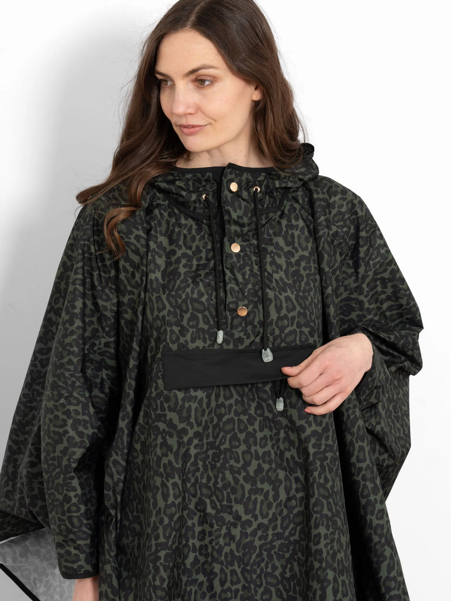 Aspen Rain Poncho - Khaki/Black, Leopard