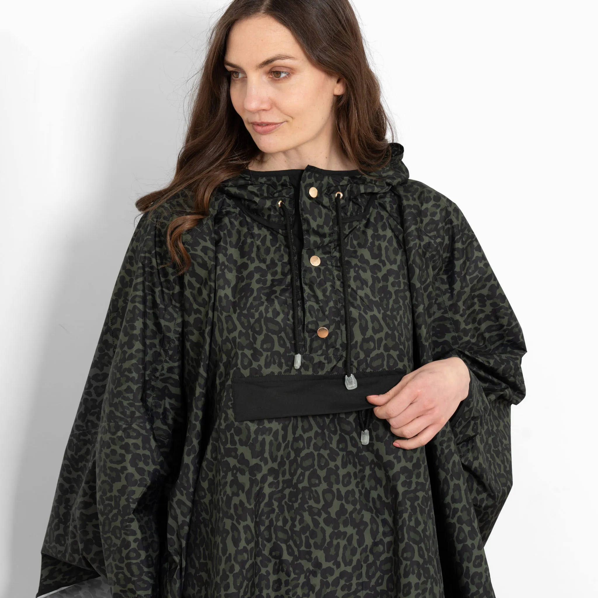 Aspen Rain Poncho - Khaki/Black, Leopard