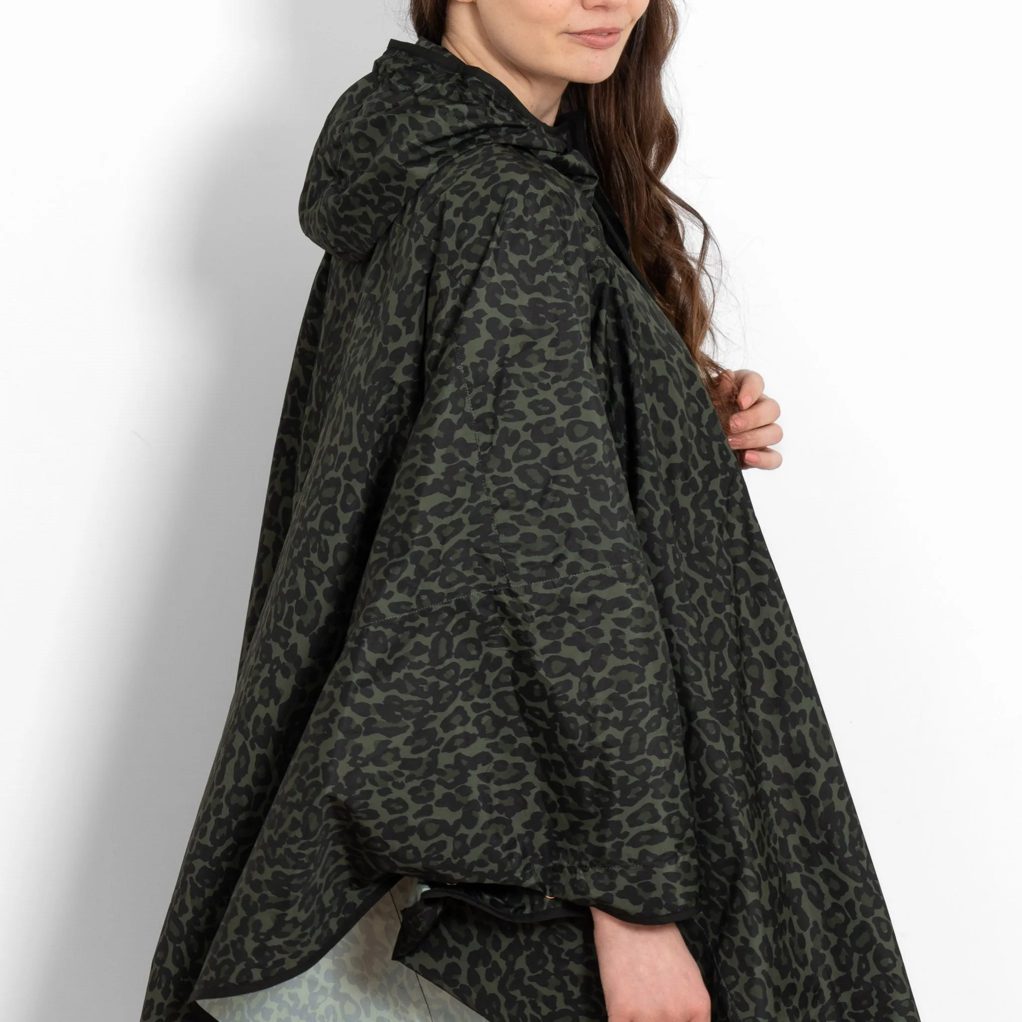 Aspen Rain Poncho - Khaki/Black, Leopard
