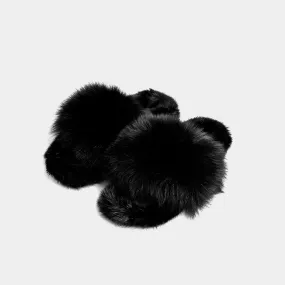 ASPEN - Slipper with Fur by mink & Black Fox