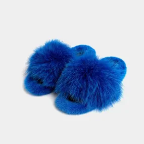 ASPEN - Slipper with Fur mink & Blue Fox