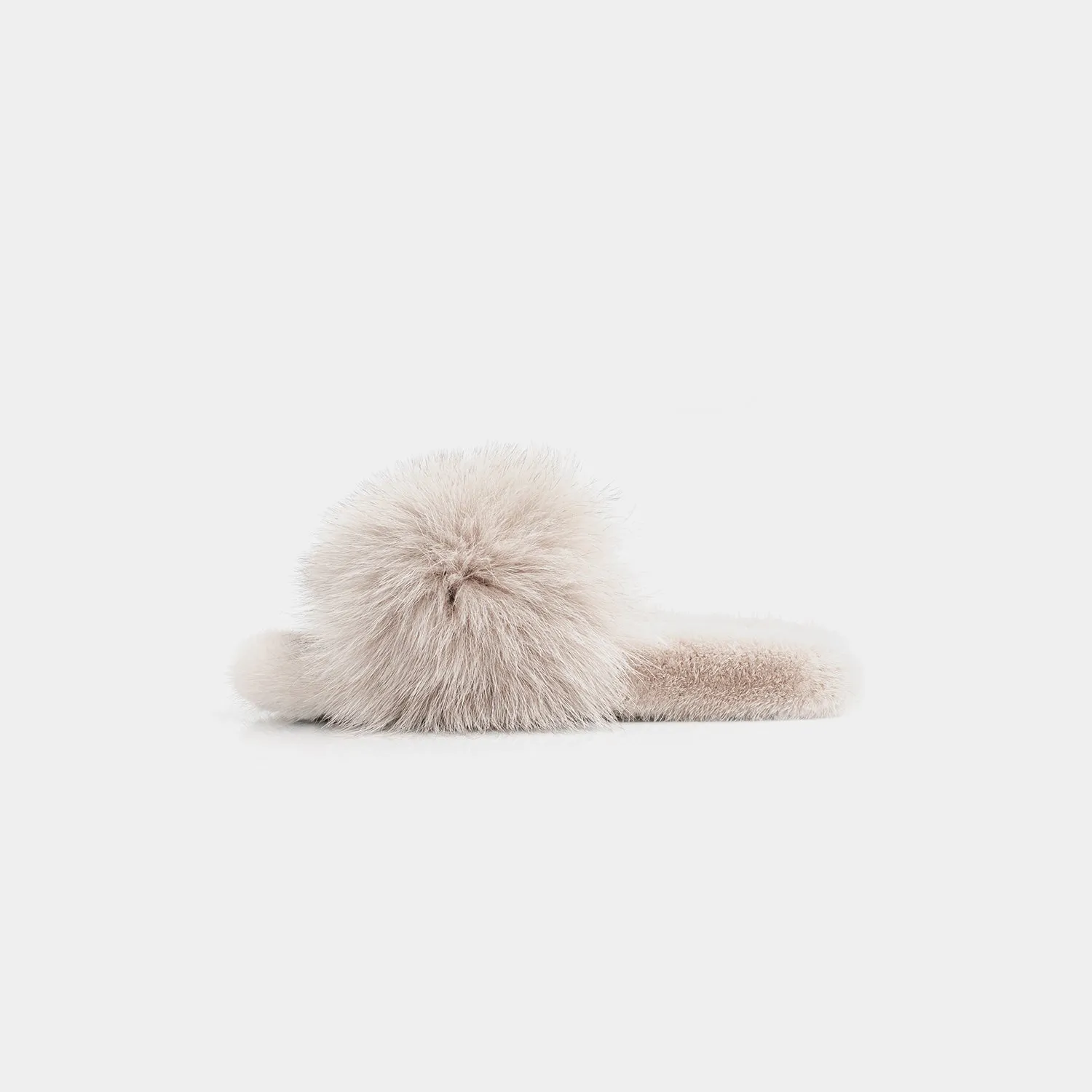ASPEN - Slipper with Fur mink & Fox Mud