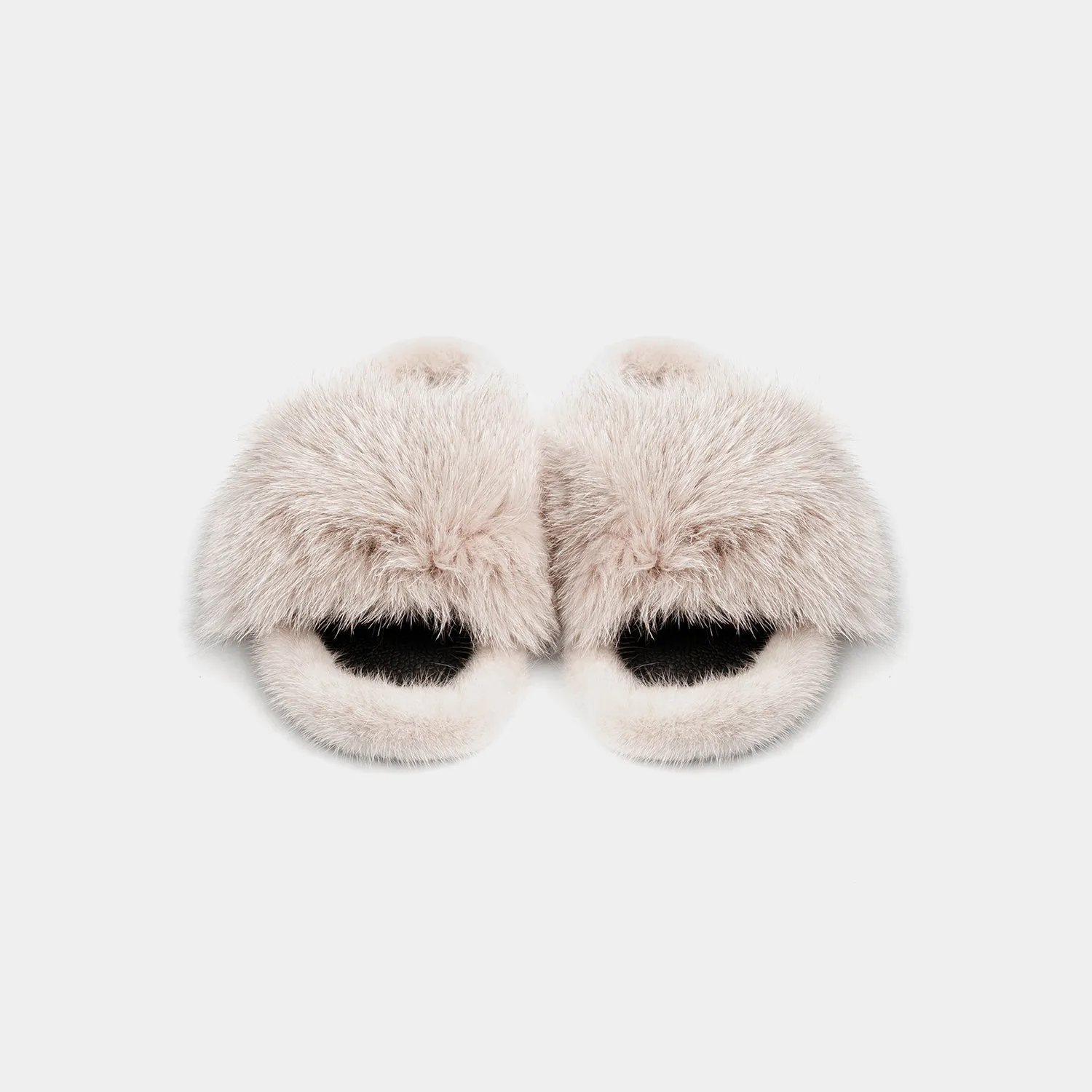 ASPEN - Slipper with Fur mink & Fox Mud