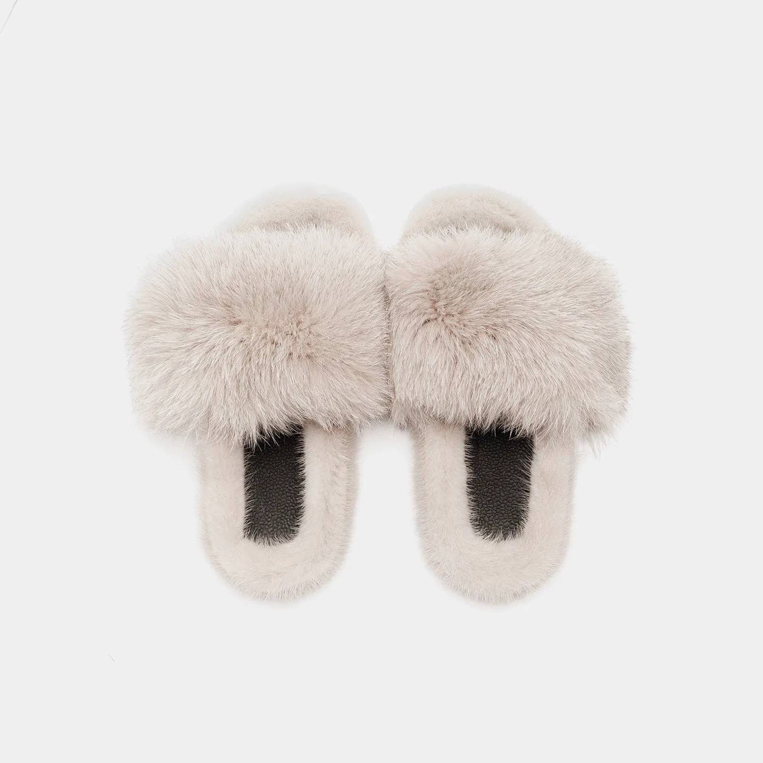 ASPEN - Slipper with Fur mink & Fox Mud