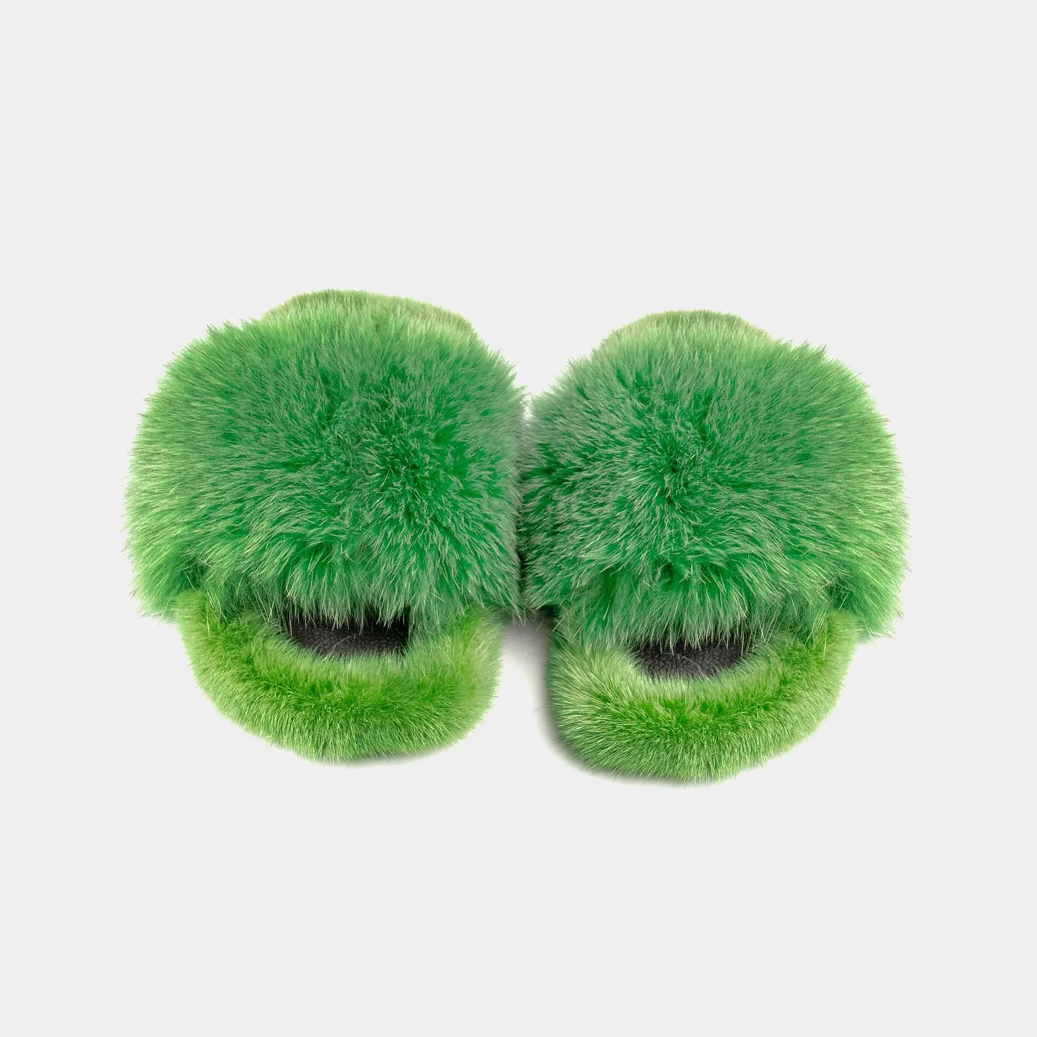ASPEN - Slipper with Fur mink & Green Fox