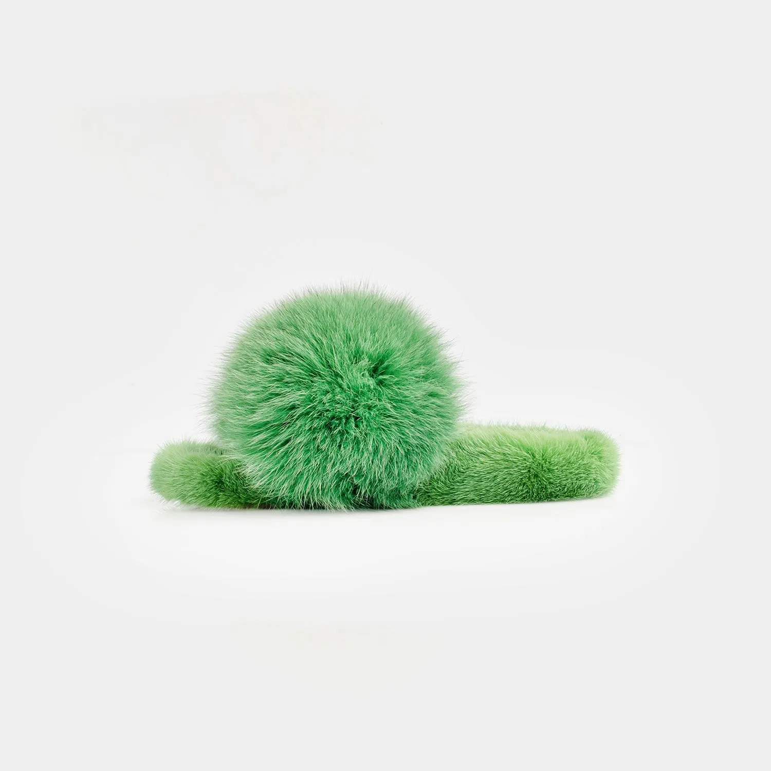 ASPEN - Slipper with Fur mink & Green Fox