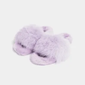 ASPEN - Slipper with Fur mink & Lilac Fox