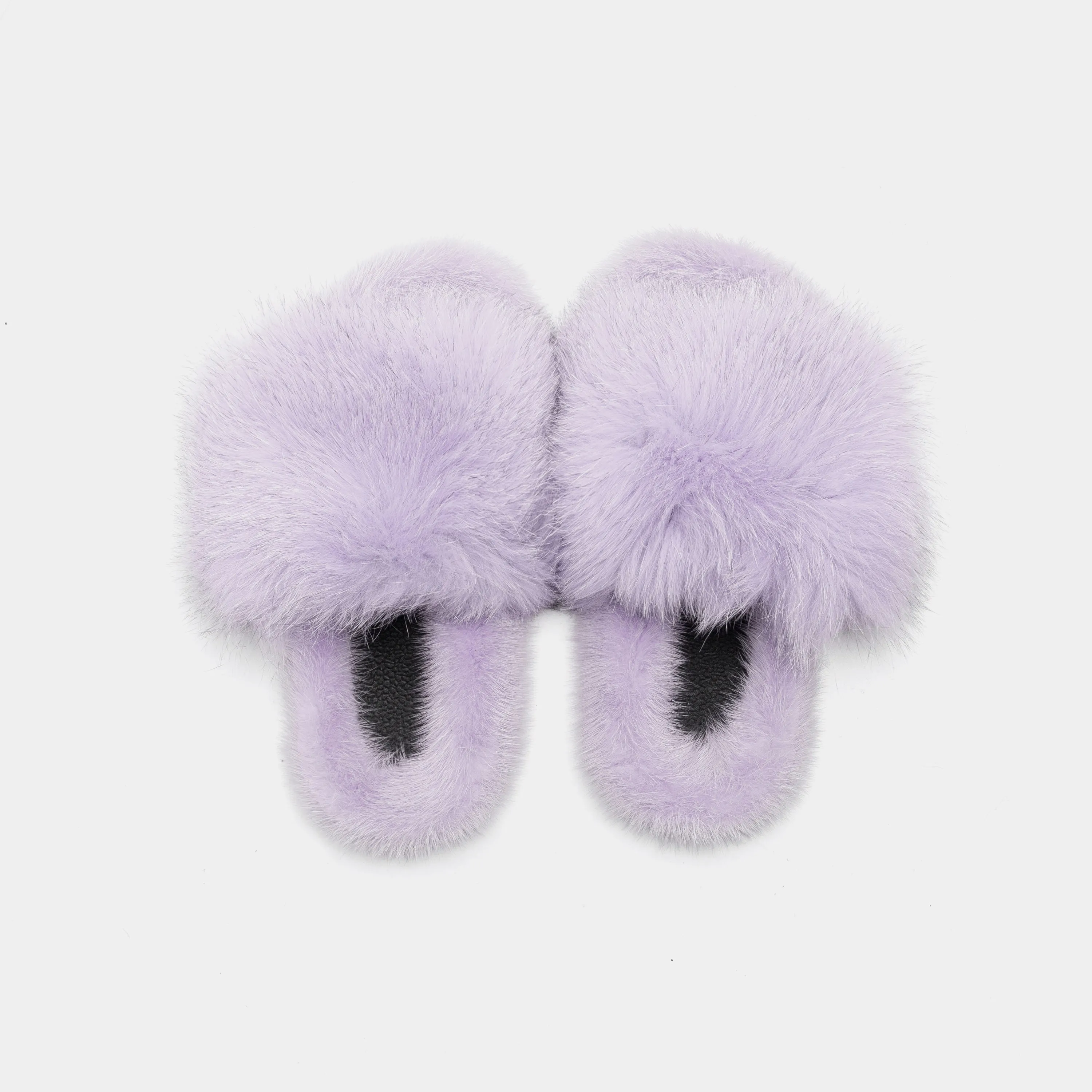ASPEN - Slipper with Fur mink & Lilac Fox