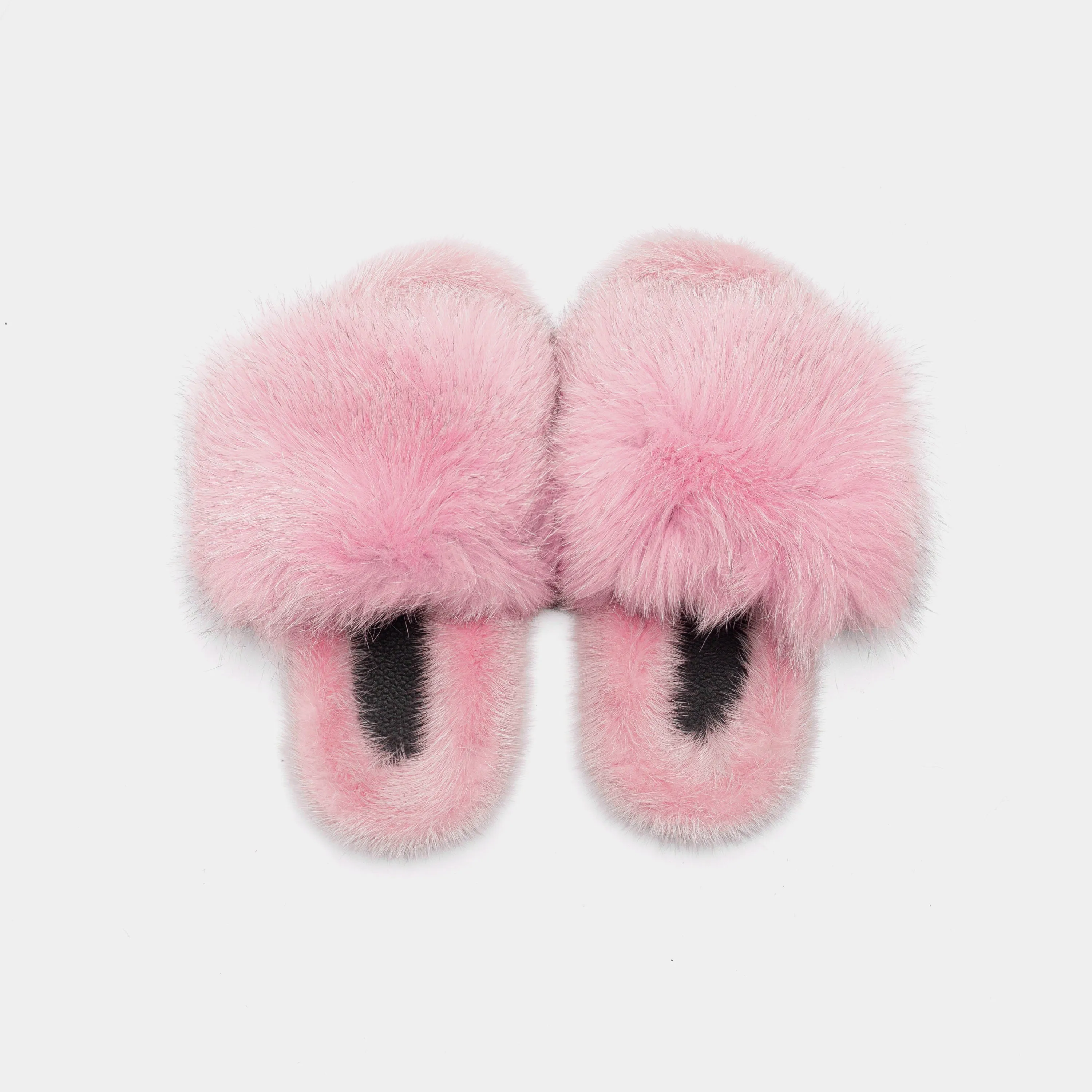 ASPEN - Slipper with Fur mink & Pink Fox