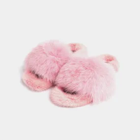 ASPEN - Slipper with Fur mink & Pink Fox