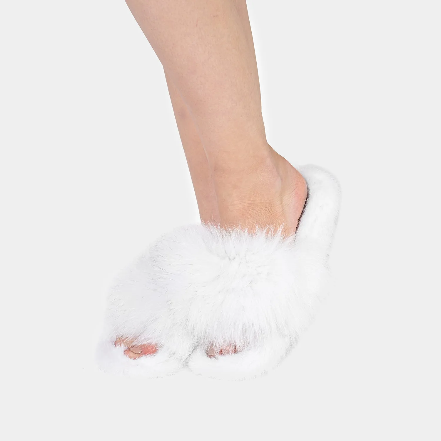 ASPEN - Slipper with Fur mink & White Fox
