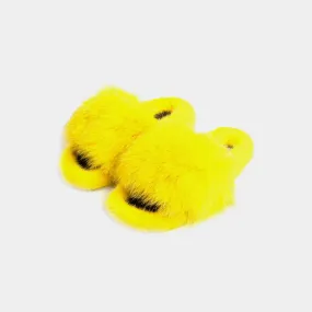 ASPEN - Slipper with Fur mink & Yellow Fox
