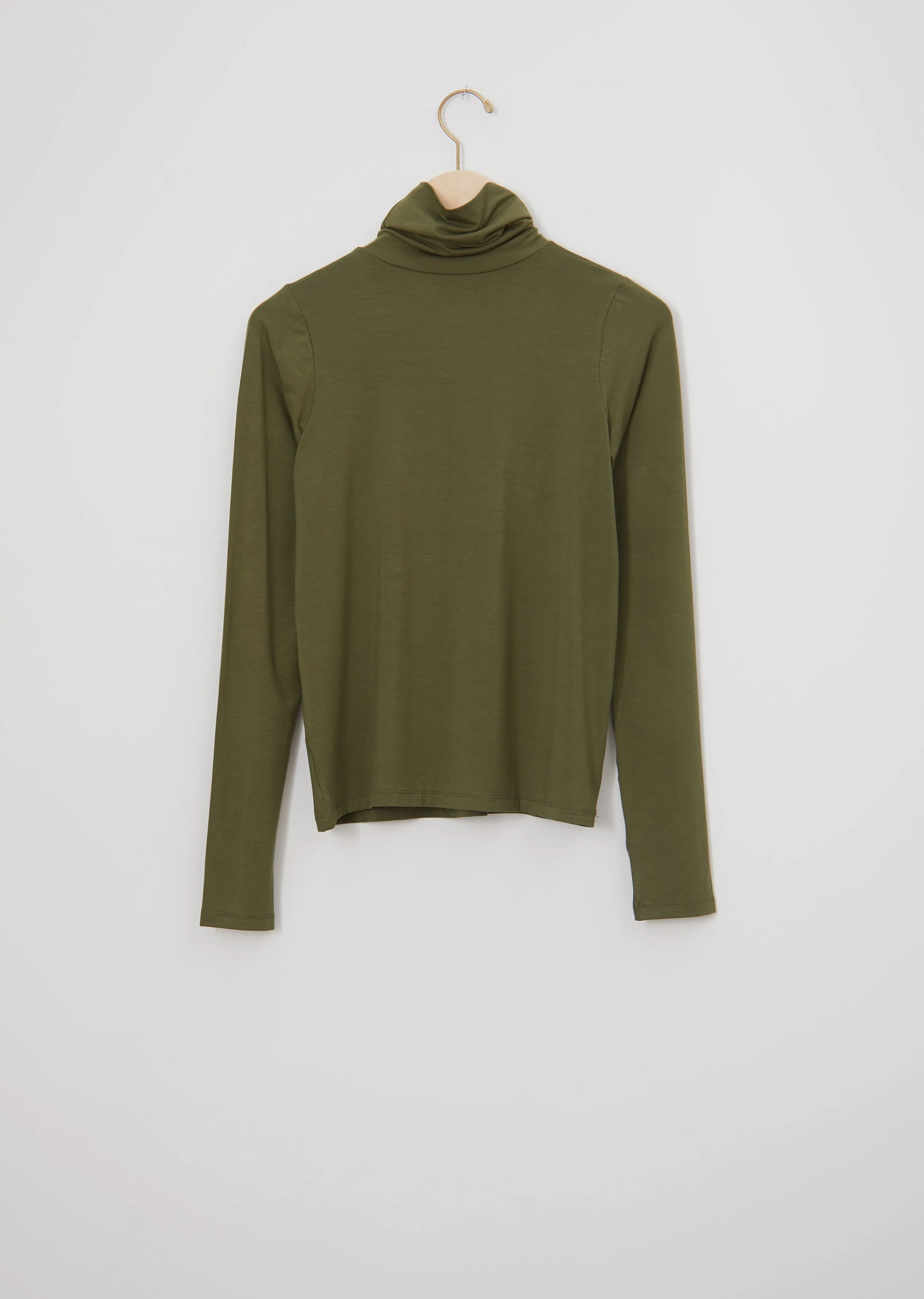 Bamboo Jersey Turtleneck — Apache Green