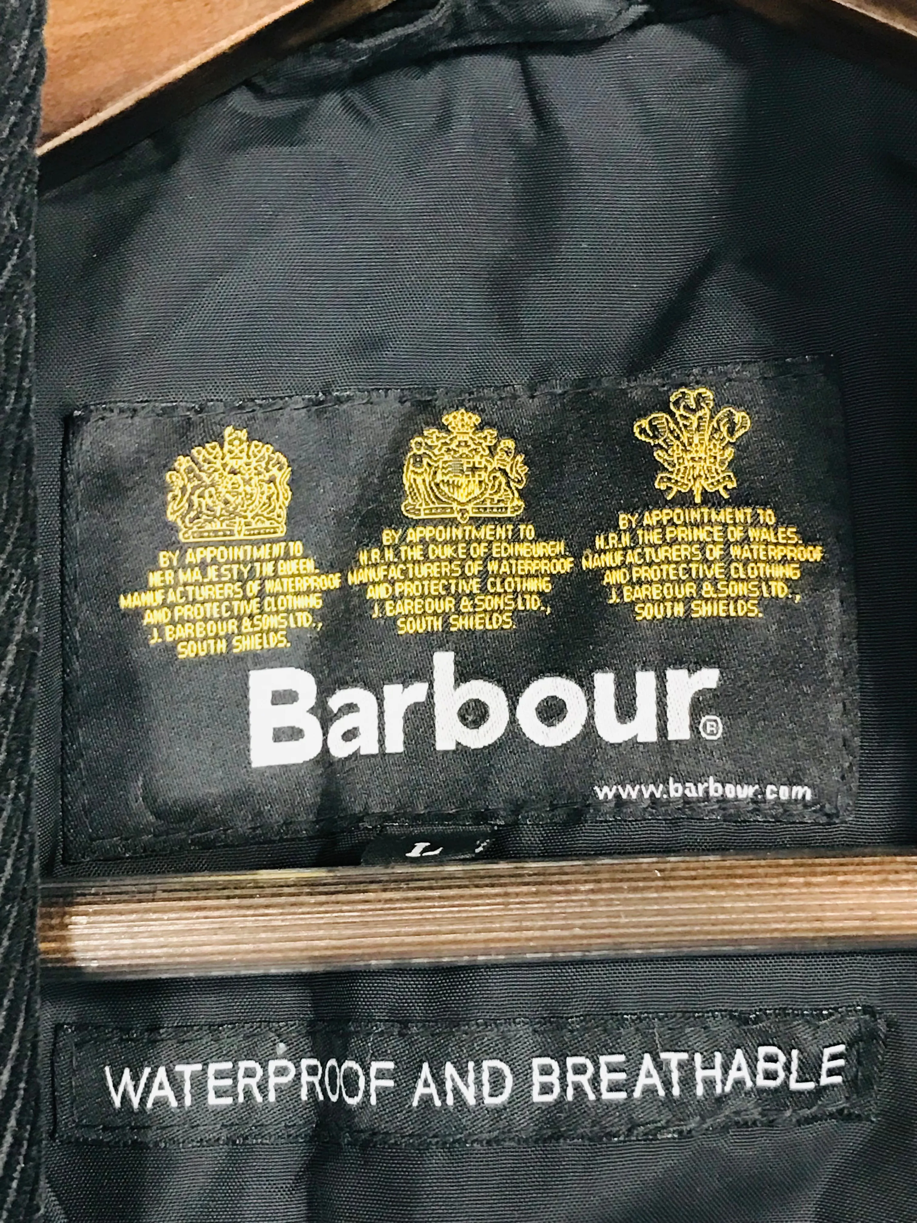 Barbour Men's Waterproof Overcoat Coat | L | Black