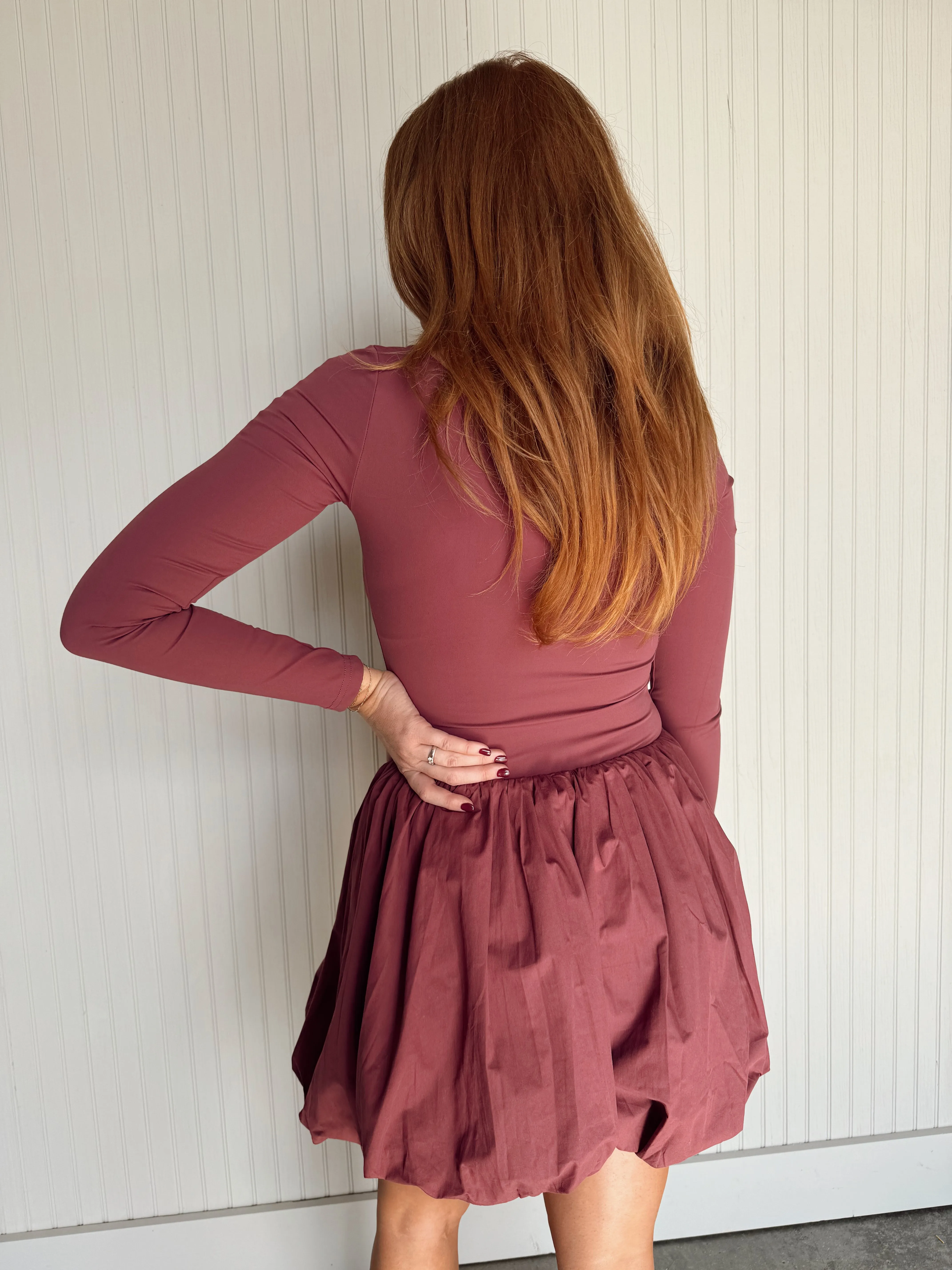 Bella Bubble Skirt Dress With Built In Romper
