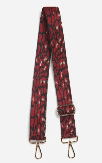 Berry Leopard Print Bag Strap