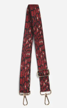Berry Leopard Print Bag Strap
