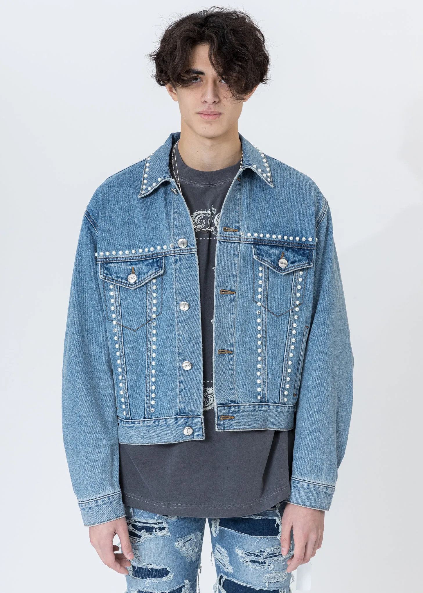 Blue Pearl Lining Denim Jacket