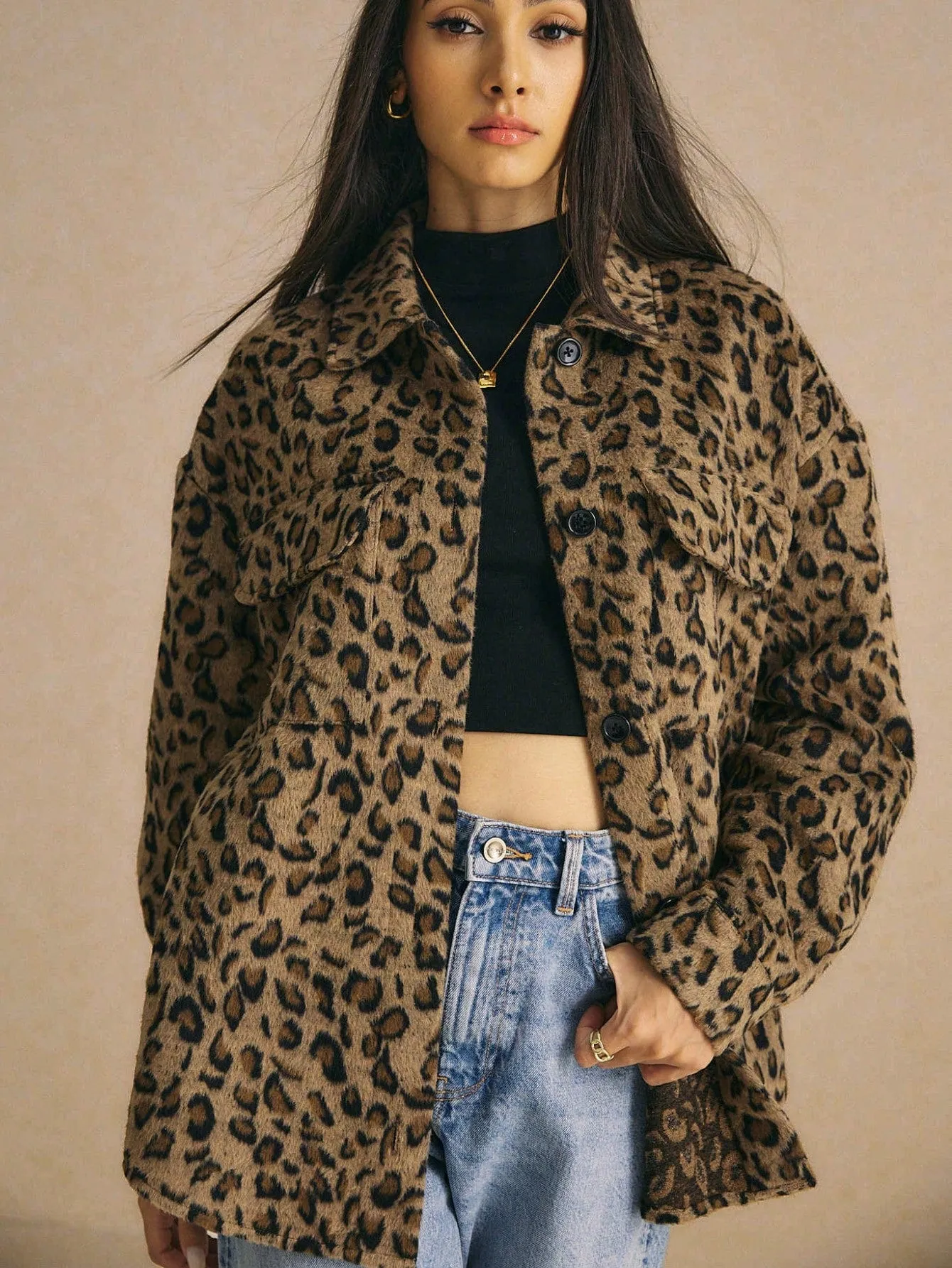 Brown Leopard Coat Leopard
