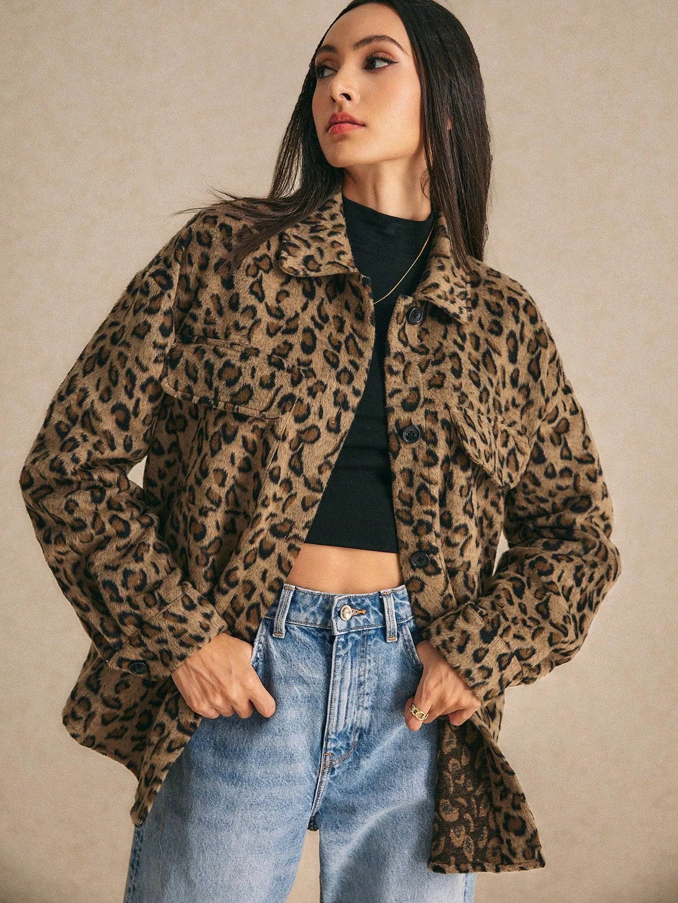 Brown Leopard Coat Leopard