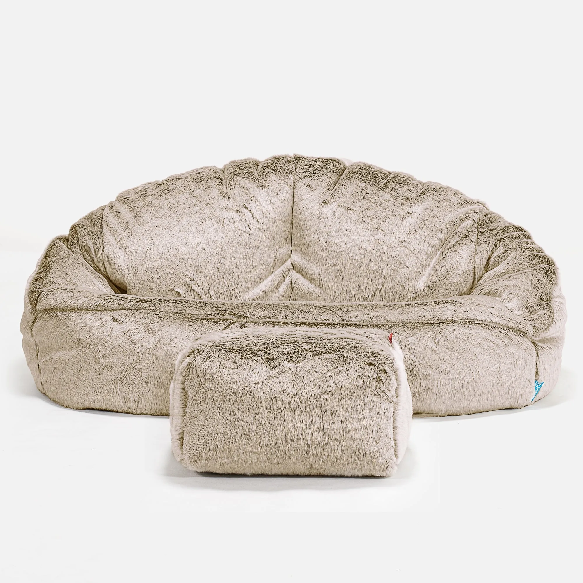 Bubble Kids Sofa Bean Bag 2-6 yr - Fluffy Faux Fur Rabbit Golden Brown