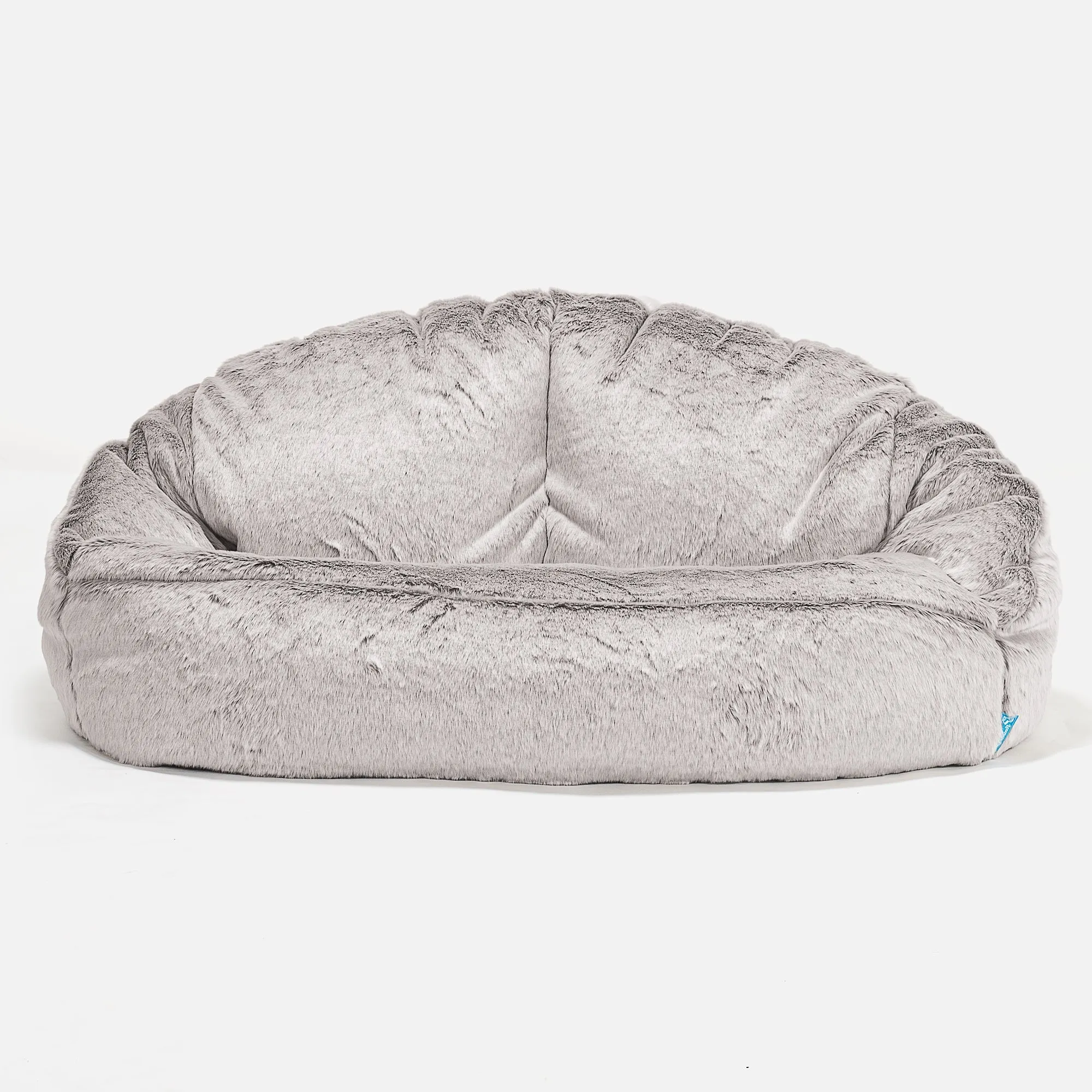 Bubble Kids Sofa Bean Bag 2-6 yr - Fluffy Faux Fur Rabbit Light Grey