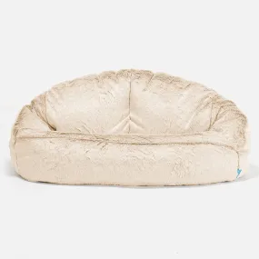 Bubble Kids Sofa Bean Bag 2-6 yr - Fluffy Faux Fur Rabbit White