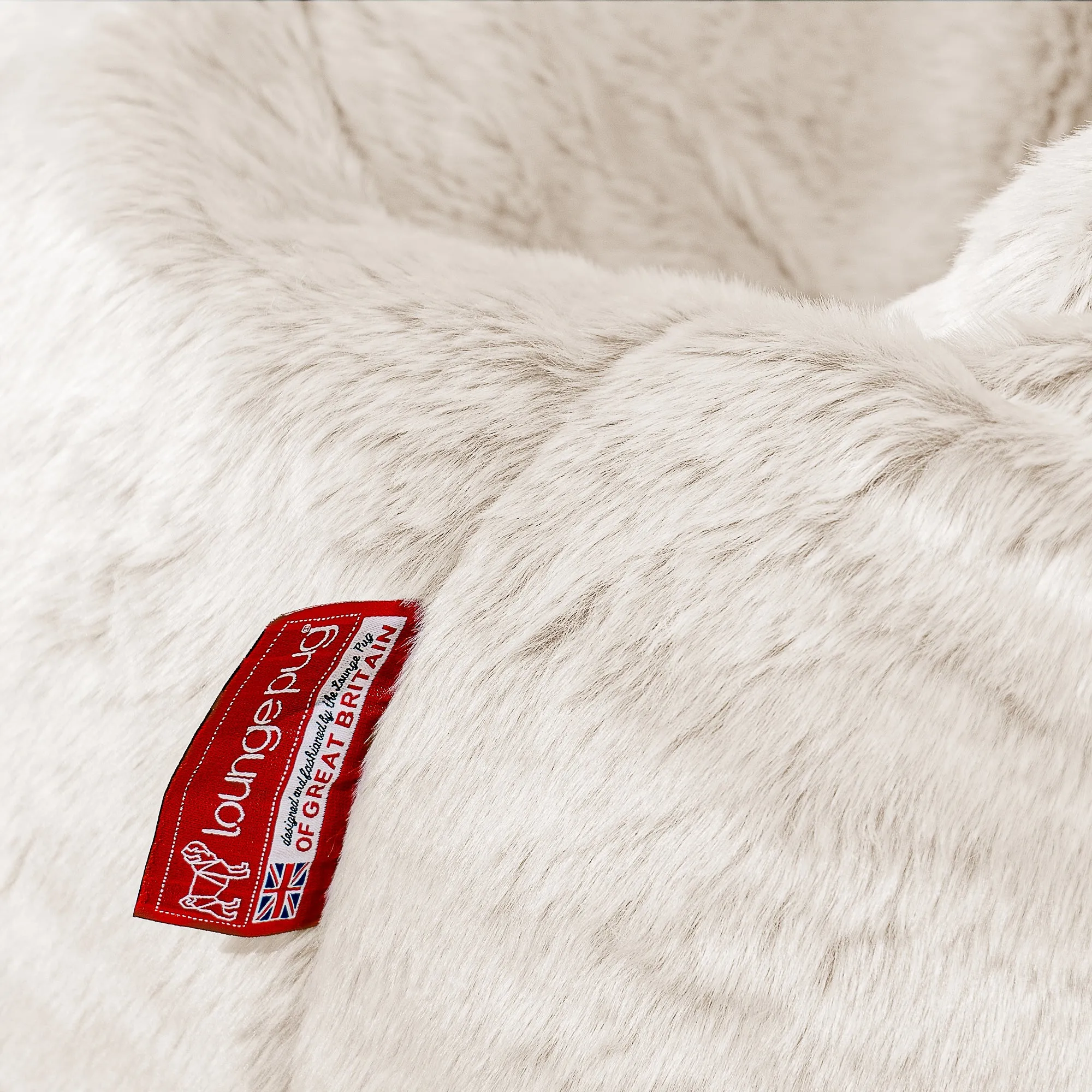 Bubble Kids Sofa Bean Bag 2-6 yr - Fluffy Faux Fur Rabbit White
