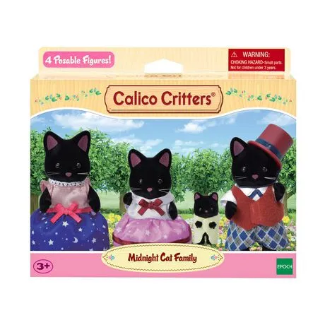 Calico Critters midnight cat family