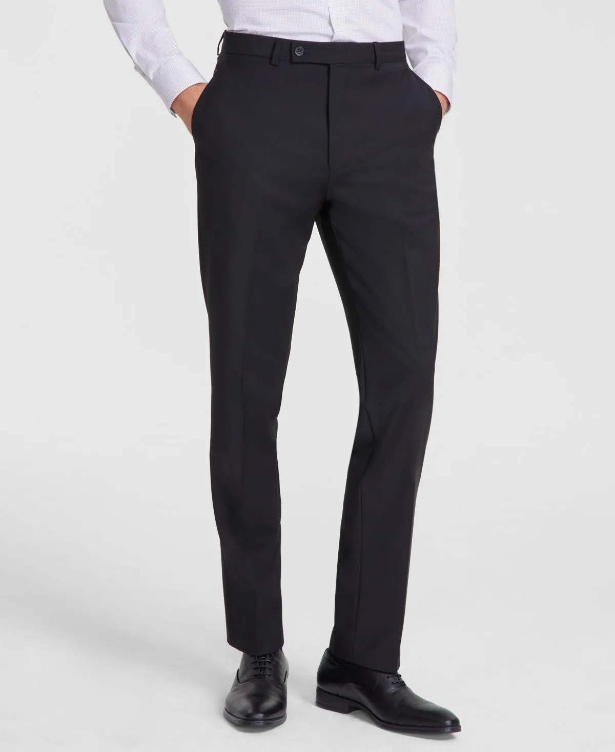 Calvin Klein Mens Slim fit Dress Pants 36 / 30 Grey Solid Stretch