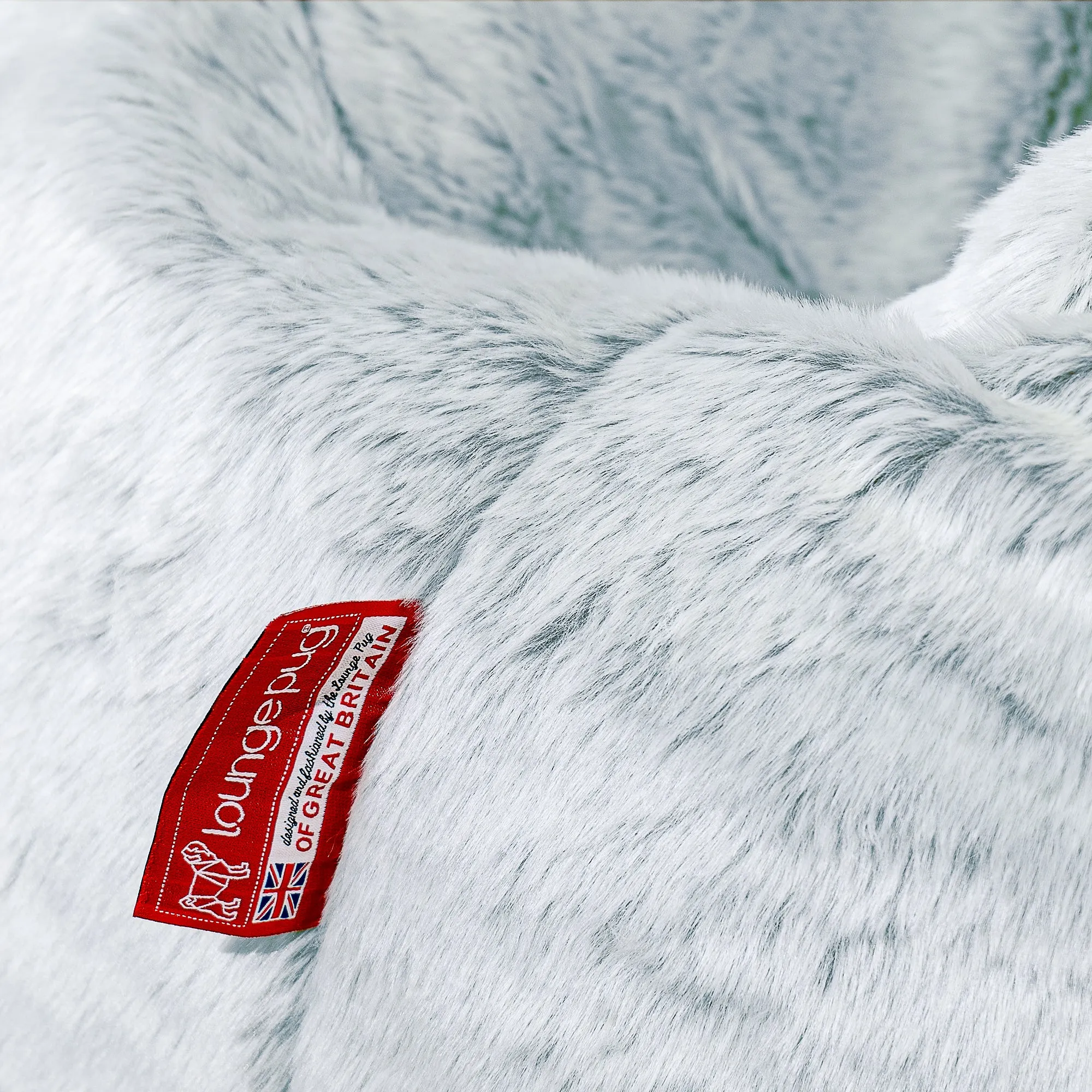 Classic Kids Bean Bag Chair 1-5 yr - Fluffy Faux Fur Rabbit Dusty Blue