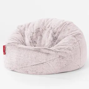 Classic Kids Bean Bag Chair 1-5 yr - Fluffy Faux Fur Rabbit Dusty Pink