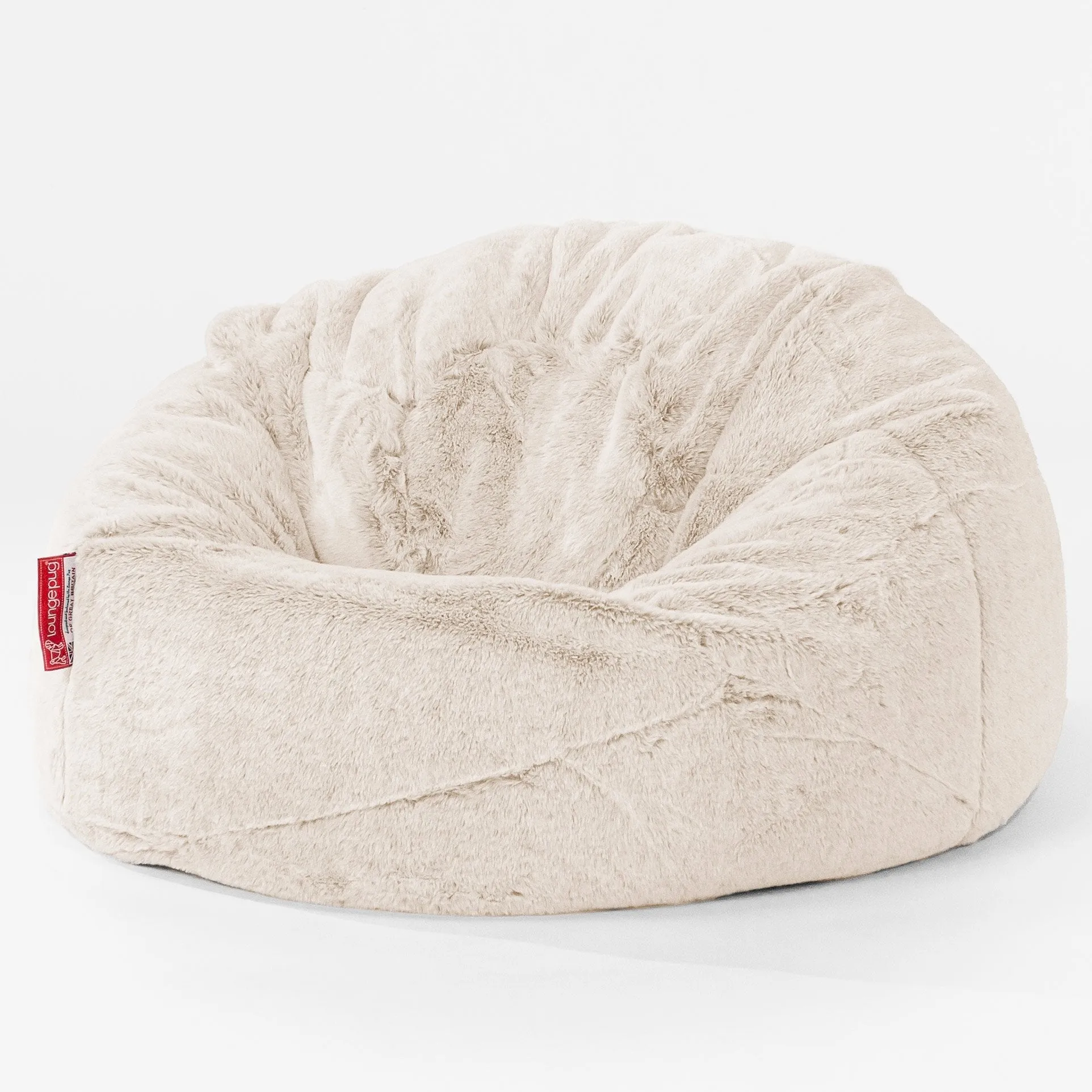 Classic Kids Bean Bag Chair 1-5 yr - Fluffy Faux Fur Rabbit White